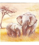 SERVIETTE LA FAMILLE ELEPHANTS