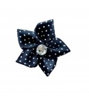 FLEUR EN TISSU - NOIR POIS BLANCS