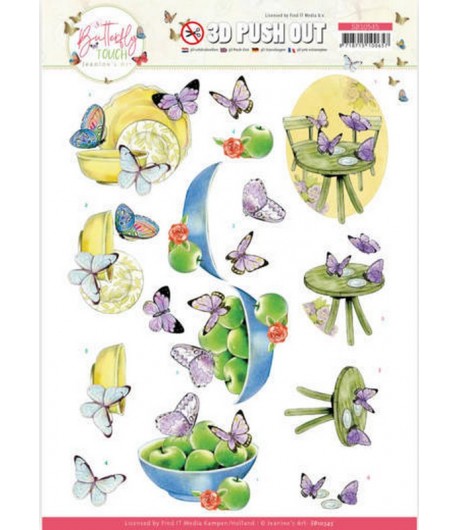 FEUILLE 3D BUTTERFLY TOUCH PURPLE - SB10545