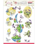 FEUILLE 3D BUTTERFLY TOUCH PURPLE - SB10545
