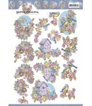 FEUILLE 3D FLOWERS AND BIRDS CD11616