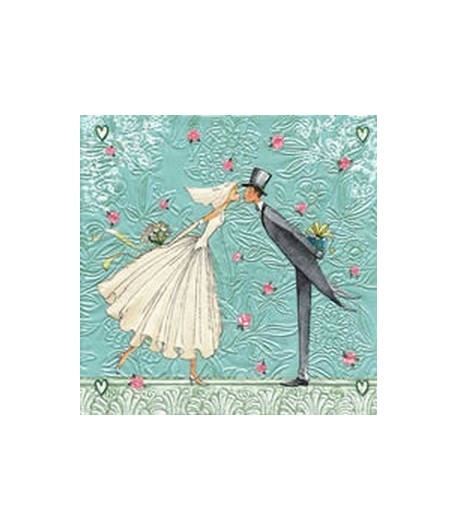 SERVIETTE MARIAGE FOND GAUFRE