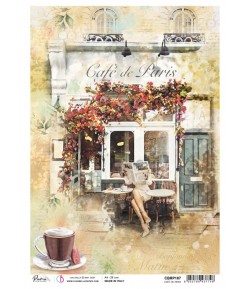 PAPIER DE RIZ A4 CAFES DE PARIS 21 X 29.7CM CBRP187