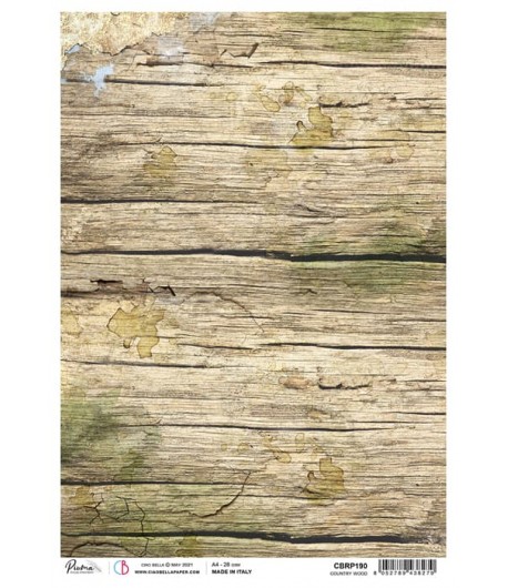 PAPIER DE RIZ A4 COUNTRY WOOD 21 X 29.7CM CBRP190