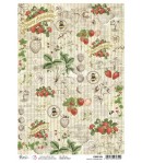 PAPIER DE RIZ A4 COUNTRY STRAWBERRIES 21 X 29.7CM CBRP193