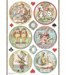 PAPIER DE RIZ A4 ALICE - ROUNDS 21X29.7 - DFSA4606 - STAMPERIA