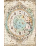 PAPIER DE RIZ A4 ALICE - CLOCK 21X29.7 - DFSA4602 - STAMPERIA