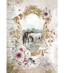 PAPIER DE RIZ A4 ROMANTIC HORSES - LAKE 21X29.7 - DFSA4582 - STAMPERIA