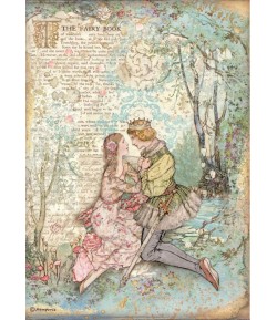 PAPIER DE RIZ A4 SLEEPING BEAUTY LOVERS - 21X29.7 - DFSA4574 - STAMPERIA