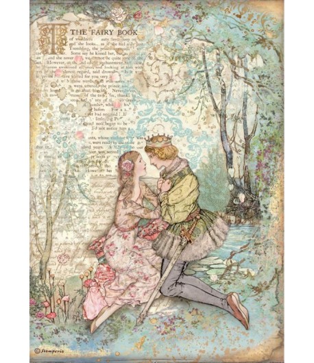 PAPIER DE RIZ A4 SLEEPING BEAUTY LOVERS - 21X29.7 - DFSA4574 - STAMPERIA
