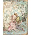 PAPIER DE RIZ A4 SLEEPING BEAUTY LOVERS - 21X29.7 - DFSA4574 - STAMPERIA