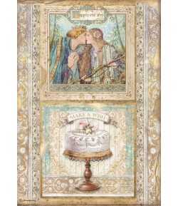 PAPIER DE RIZ A4 SLEEPING BEAUTY CAKE FRAME - 21X29.7 - DFSA4573 - STAMPERIA