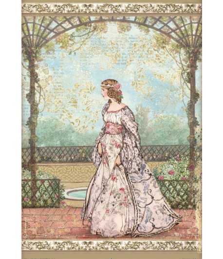 PAPIER DE RIZ A4 SLEEPING BEAUTY PRINCESS - 21X29.7 - DFSA4571 - STAMPERIA