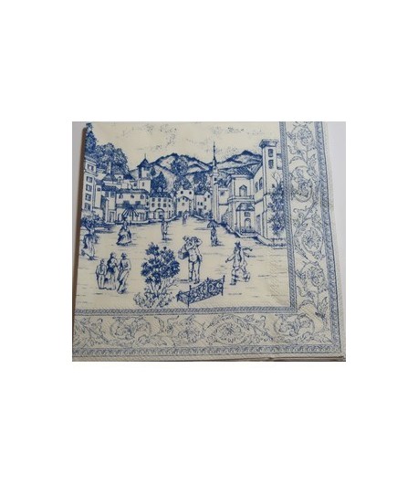 SERVIETTE TOILE BLEUE