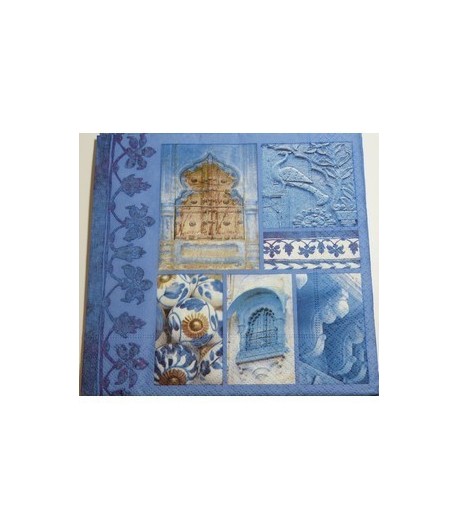 SERVIETTE TEMPLE BLEU