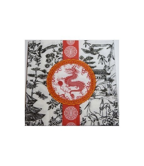 SERVIETTE DRAGON ROUGE