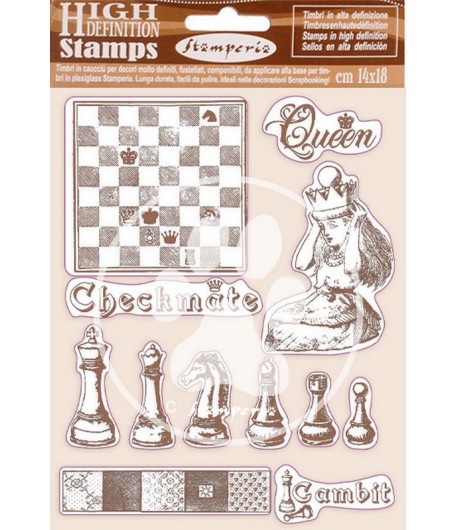 TAMPONS HD ALICE CHECKMATE 14X18CM WTKCC204 STAMPERIA
