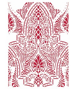 POCHOIR ROMANTIC HORSES SADDLE PATTERN 21X29.7CM KSG469