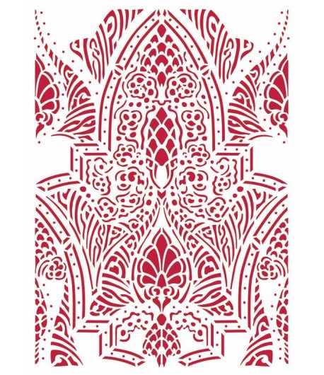 POCHOIR ROMANTIC HORSES SADDLE PATTERN 21X29.7CM KSG469