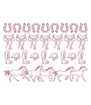 POCHOIR ROMANTIC HORSES RUNNING HORSES 21X29.7CM KSG470