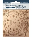 FORMES CARTON DECORATIVE CHIPS ALICE CLOCK 14X14CM - SCB74