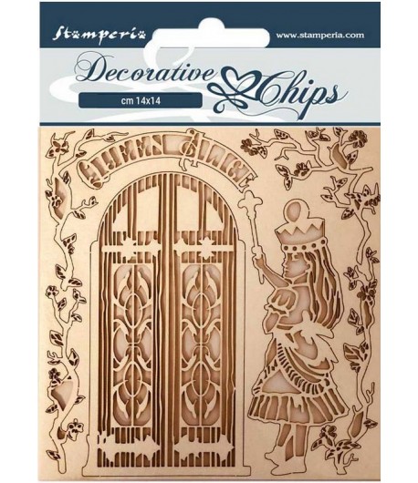 FORMES CARTON DECORATIVE CHIPS QUEEN ALICE 14X14CM - SCB76
