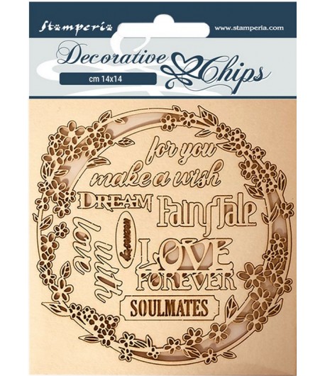 FORMES CARTON DECORATIVE CHIPS SLEEPING BEAUTY GARLAND LOVE 14X14CM - SCB57