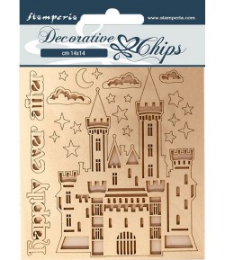 FORMES CARTON DECORATIVE CHIPS SLEEPING BEAUTY CASTLE 14X14CM - SCB58