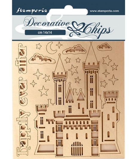 FORMES CARTON DECORATIVE CHIPS SLEEPING BEAUTY CASTLE 14X14CM - SCB58