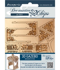 FORMES CARTON DECORATIVE CHIPS BEAUTY JUST 3D GAZEBO 14X14CM - SCB63