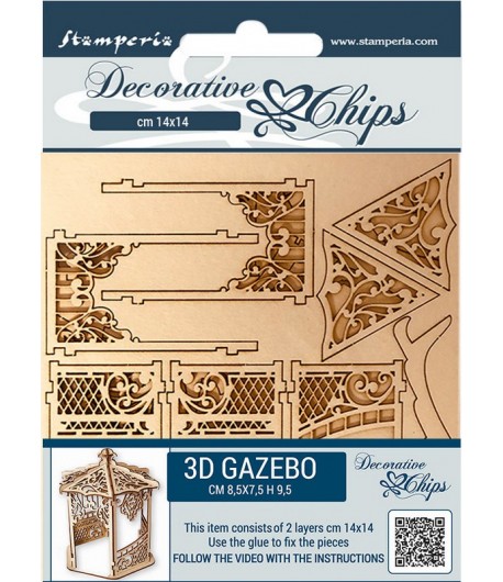 FORMES CARTON DECORATIVE CHIPS BEAUTY JUST 3D GAZEBO 14X14CM - SCB63