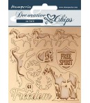 FORMES CARTON DECORATIVE CHIPS HORSES FREEDORN 14X14CM - SCB98