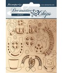 FORMES CARTON DECORATIVE CHIPS HORSES GOOD LUCK 14X14CM - SCB99