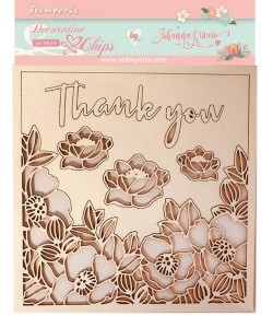 FORMES CARTON DECORATIVE CHIPS CELEBRATION THANK YOU 14X14CM - SCB55