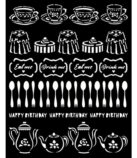 POCHOIR ALICE SWEETY 20X25 EP 0.25 KSTD088 STAMPERIA