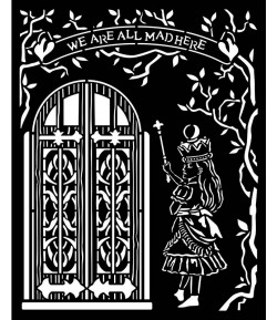POCHOIR ALICE DOOR 20X25 EP 0.25 KSTD091 STAMPERIA