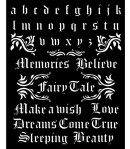 POCHOIR SLEEPING BEAUTY ALPHABET AND QUOTES 20X25 EP 0.25 KSTD076 STAMPERIA