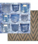BLOC 12 FEUILLES 30.5 X 30.5 CM - SHADES OF DENIM - ASUKA STUDIO