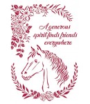 POCHOIR ROMANTIC HORSES WITH FLOWERS 21X29.7CM KSG471