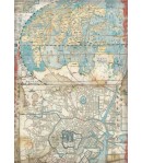 PAPIER DE RIZ A4 SIR VAGABOND IN JAPAN - MAP 21X29.7 - DFSA4610 - STAMPERIA
