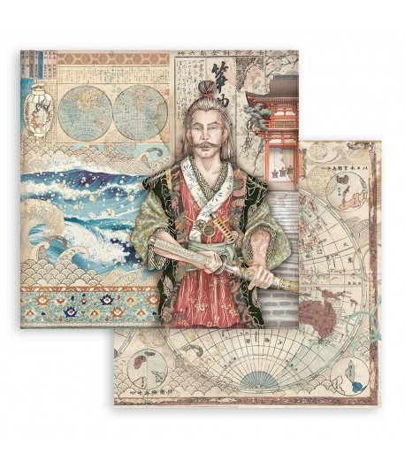 PAPIER SIR VAGABOND IN JAPAN SAMURAI 30 X 30 CM - SBB821 STAMPERIA
