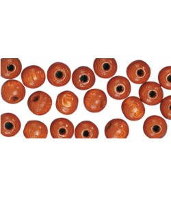 PERLES EN BOIS POLIES DIAM16 BRUN MOYEN