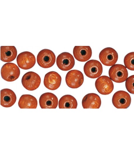 PERLES EN BOIS POLIES DIAM16 BRUN MOYEN