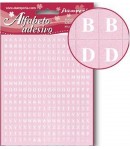 STICKERS ALPHABET ET CHIFFRES BALNC FOND ROSE X306