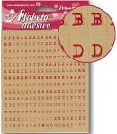 STICKERS ALPHABET ET CHIFFRES ROUGE FOND BEIGE X280