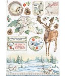 PAPIER DE RIZ A4 WINTER TALES POINSETTIAS 21X29.7 - DFSA4585 - STAMPERIA