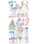 COLLECTABLES 10 FEUILLES SCRAP 15X30 CM - CHRISTMAS ROSE - SBBVB05