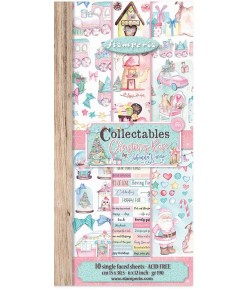 COLLECTABLES 10 FEUILLES SCRAP 15X30 CM - CHRISTMAS ROSE - SBBVB05