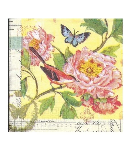 SERVIETTE OISEAU EXOTIQUE