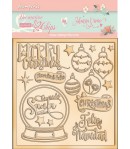 FORMES CARTON DECORATIVE CHIPS CHRISTMAS ROSE 14X14CM - SCB100